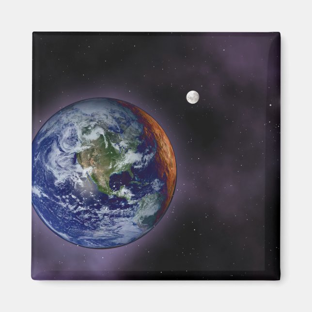 The Earth shown at the outer edges Magnet (Front)