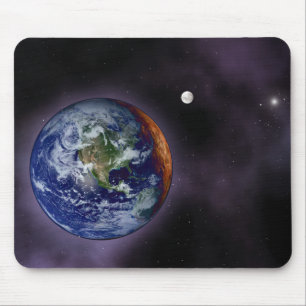 The Earth shown at the outer edges Mouse Mat