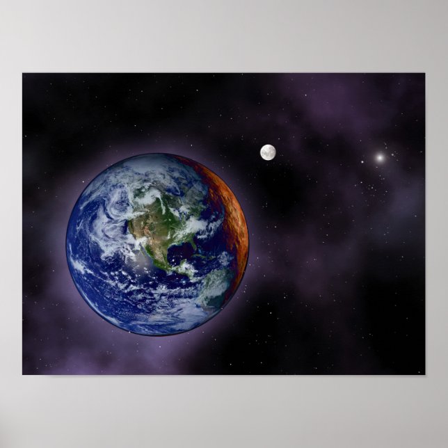 The Earth shown at the outer edges Poster (Front)