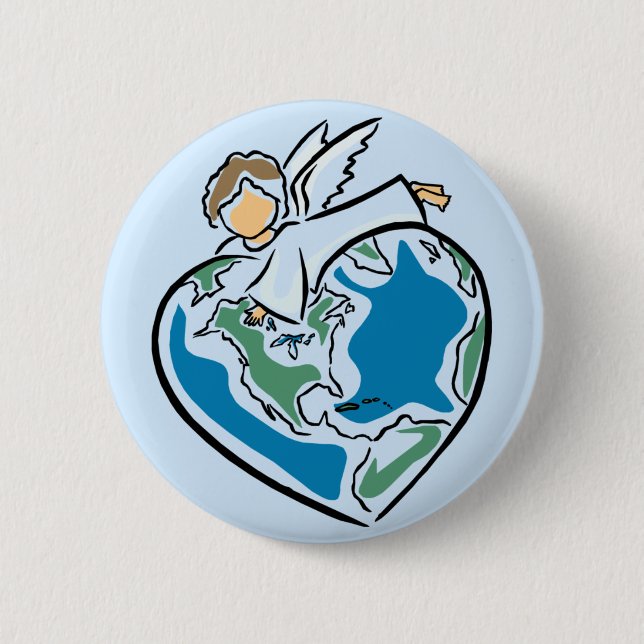 The Earth's Angel - 6 Cm Round Badge (Front)