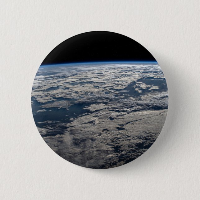 The Earth's Limb Above A Cloudy Western Australia. 6 Cm Round Badge (Front)