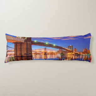 The East River, Brooklyn Bridge, Manhattan Body Cushion