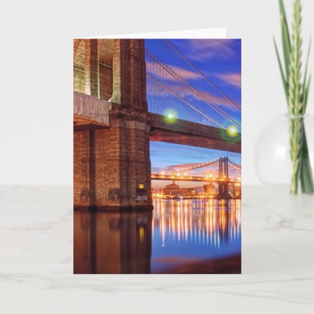 The East River, Brooklyn Bridge, Manhattan Card (Front)
