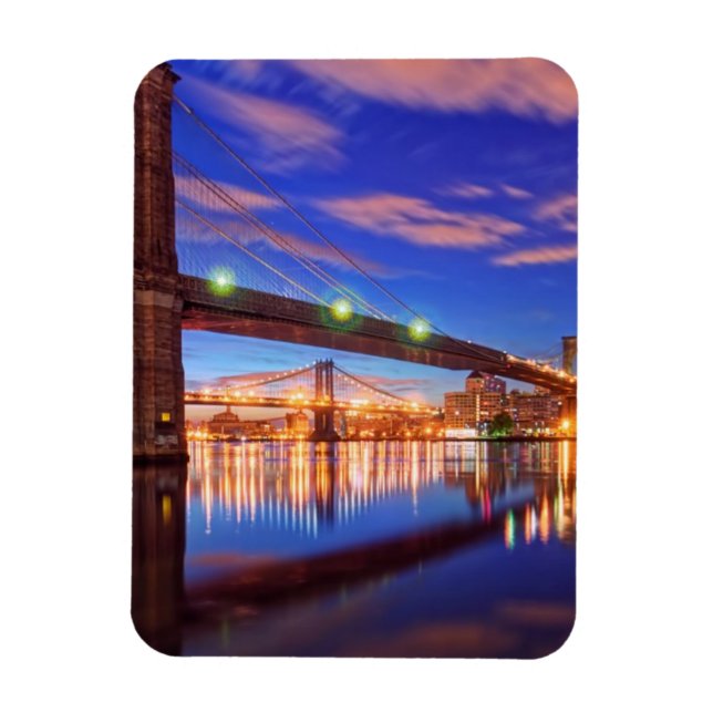 The East River, Brooklyn Bridge, Manhattan Magnet (Vertical)