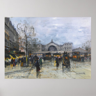The East Station by Eugène Galien-Laloue  Poster