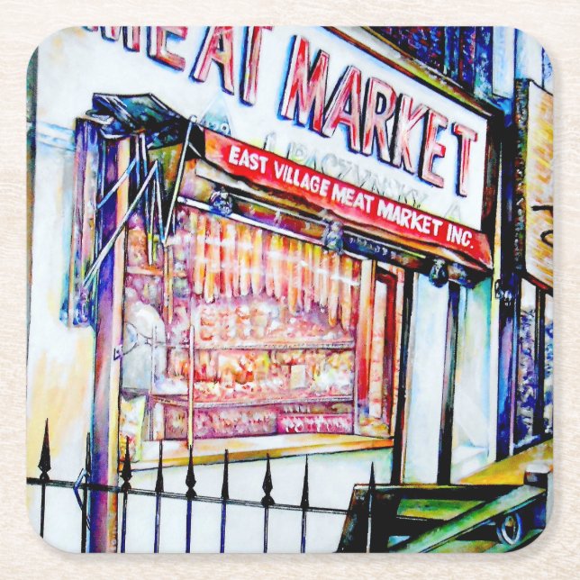 The East Village's Garden of Wisdom Square Paper Coaster (Front)