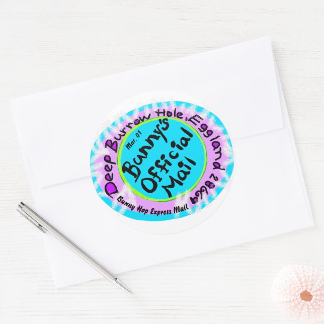The Easter Bunny Address Mail Stamp Classic Round Sticker (Envelope)