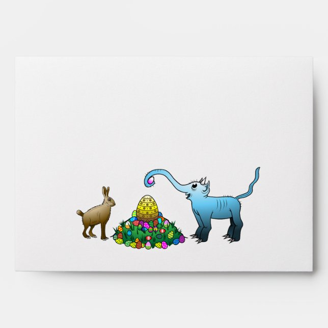 The Easter Bunny collects Easter eggs Envelope (Front)