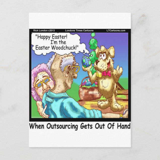 The Easter Bunny Is A Woodchuck Funny Holiday Postcard (Front)