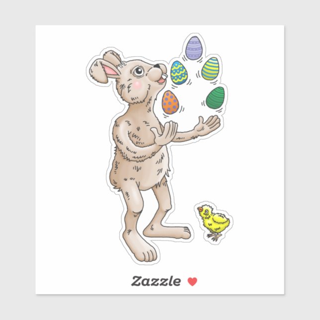 The Easter Bunny juggles with the Easter eggs (Sheet)