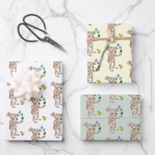 The Easter Bunny juggles with the Easter eggs Wrapping Paper Sheet