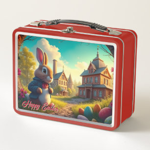 The Easter Bunny on a Secret Mission Metal Lunch Box
