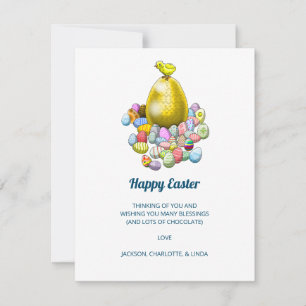 The Easter Chick and the Golden Easter Egg Holiday Card