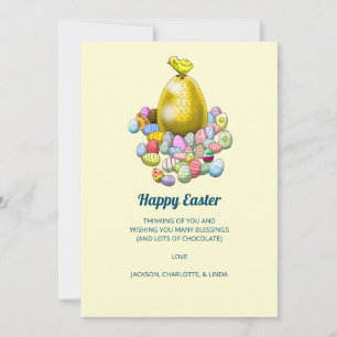 The Easter Chick and the Golden Easter Egg Holiday Card