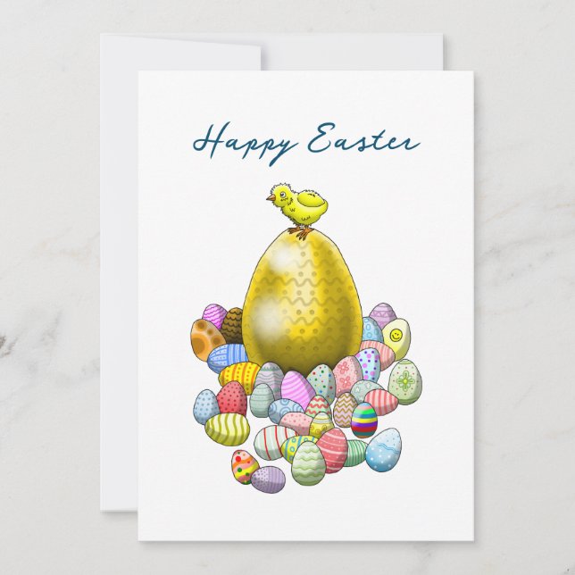 The Easter Chick and the Golden Easter Egg Holiday Card (Front)