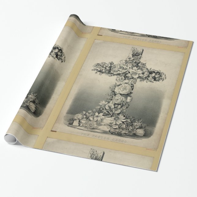 The Easter Cross by Ives 1869 Wrapping Paper (Unrolled)