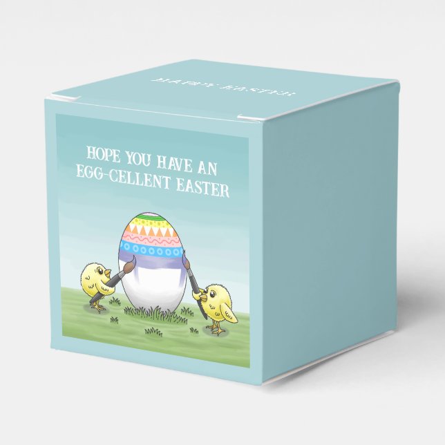 The Easter egg is painted by the chicks Favour Box (Front Side)