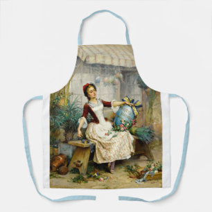The Easter Eggs, fine art vintage painting Apron