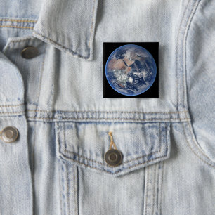 The Eastern Hemisphere On Planet Earth. 15 Cm Square Badge
