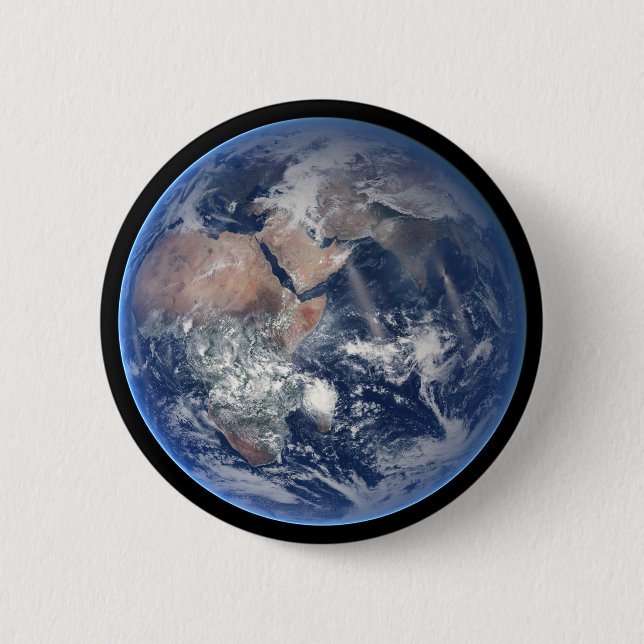 The Eastern Hemisphere On Planet Earth. 6 Cm Round Badge (Front)