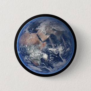 The Eastern Hemisphere On Planet Earth. 6 Cm Round Badge