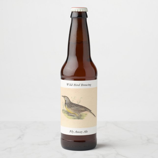 The Eastern Meadowlark (Sturnella magna) NY Birds Beer Bottle Label (Front)