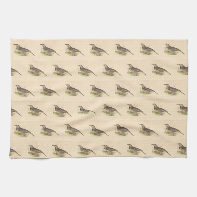 The Eastern Meadowlark (Sturnella magna) NY Birds Tea Towel (Horizontal)