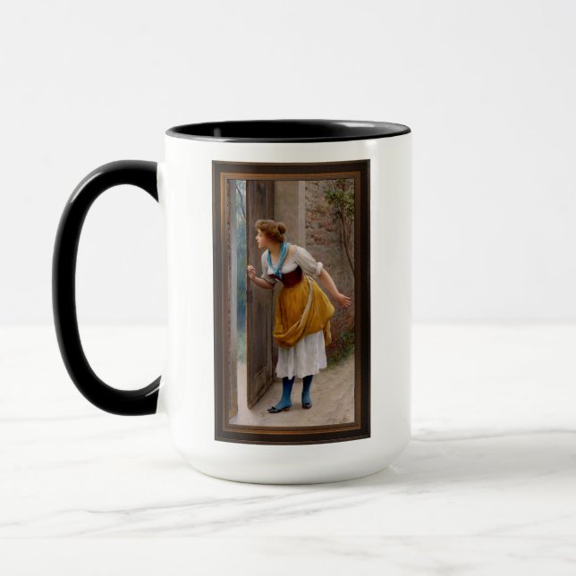 The Eavesdropper by Eugen von Blaas Mug (Left)