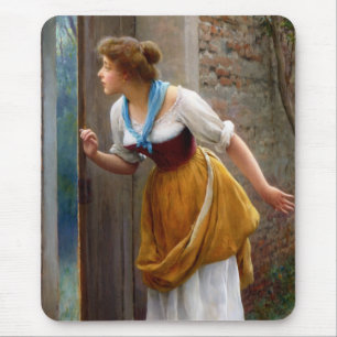 The Eavesdropper (by Eugene de Blaas) Mouse Mat