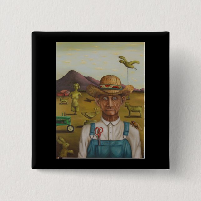 The Eccentric Farmer 15 Cm Square Badge (Front)
