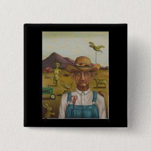 The Eccentric Farmer 15 Cm Square Badge