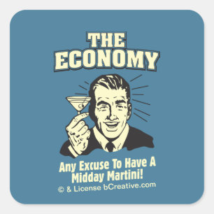 The Economy: Midday Martini Square Sticker