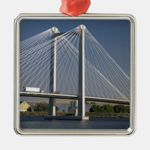 The Ed Hendler Bridge spans the Columbia River Metal Tree Decoration