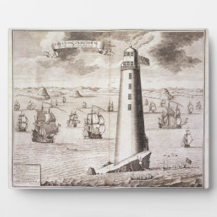 The Eddystone Lighthouse, engraved by Hendrick Hul Plaque