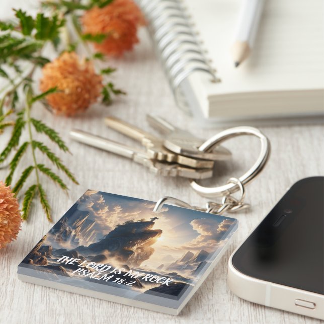 The Edge of Existence THE LORD IS MY ROCK Key Ring (Front Right)