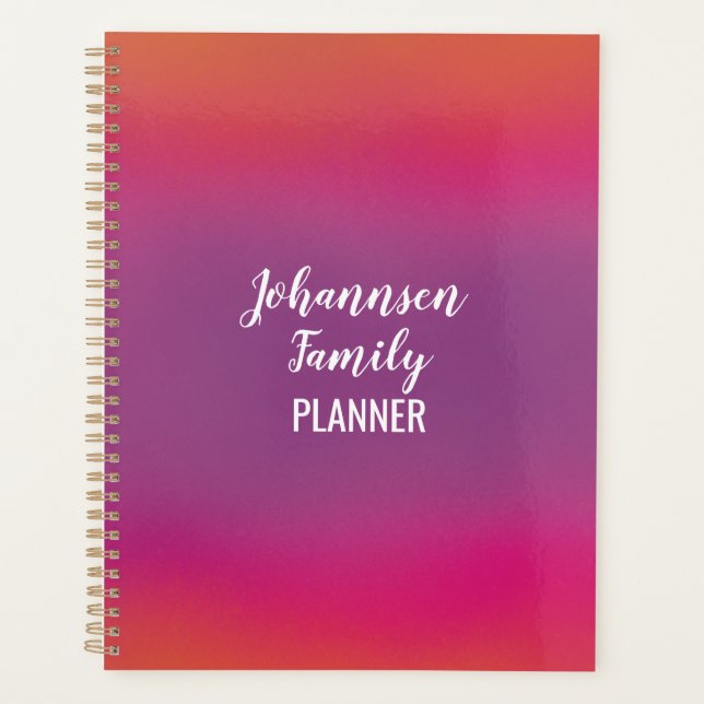 The Editable Family Planner - add your family name (Front)