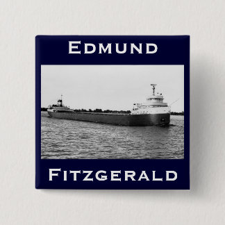 The Edmund Fitzgerald on the St. Clair River 15 Cm Square Badge