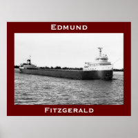 The Edmund Fitzgerald on the St. Clair River (B&W)