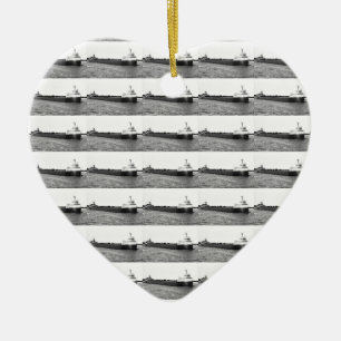 The Edmund Fitzgerald on the St. Clair River Ceramic Tree Decoration