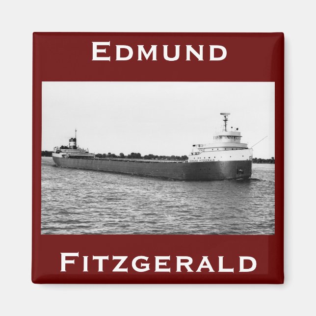 The Edmund Fitzgerald on the St. Clair River Magnet (Front)