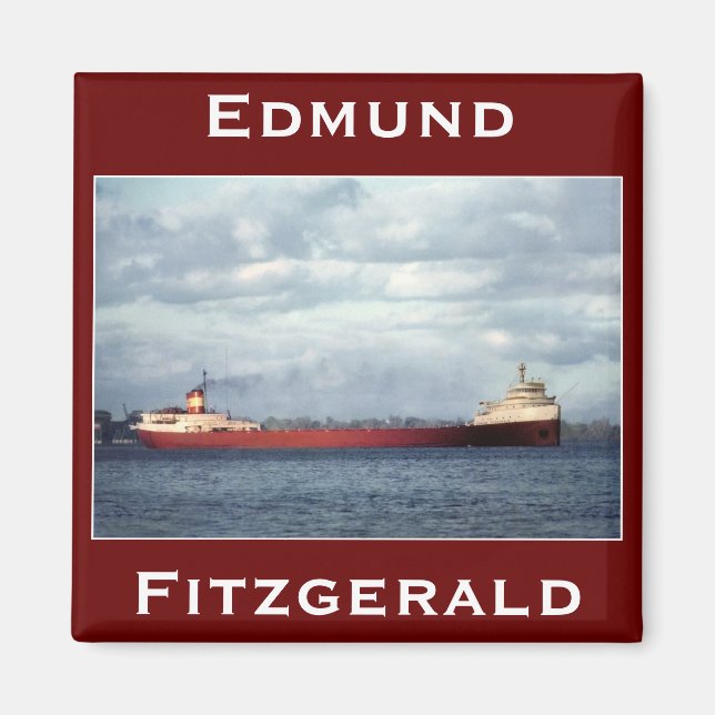 The Edmund Fitzgerald on the St. Clair River Magnet (Front)