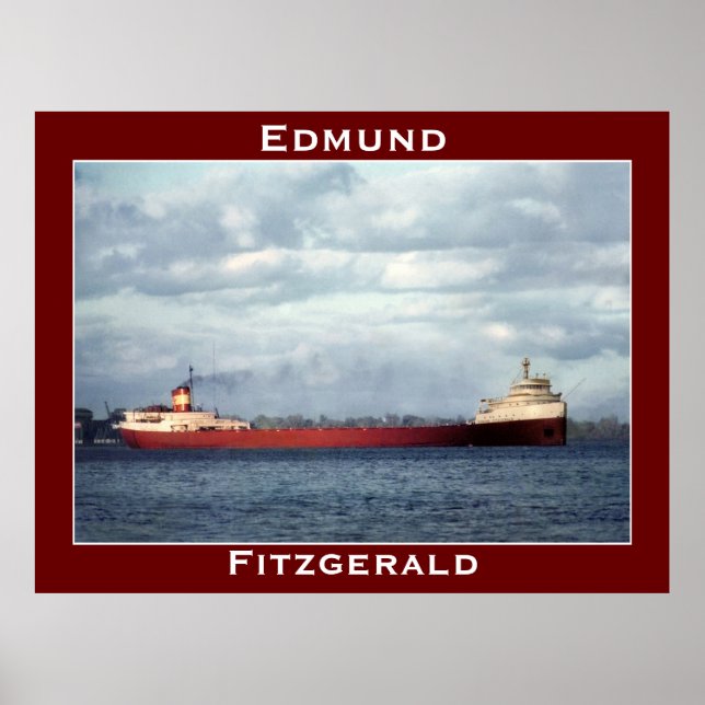 The Edmund Fitzgerald on the St. Clair River Poster (Front)