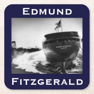The Edmund Fitzgerald Square Paper Coaster