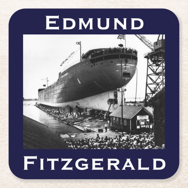 The Edmund Fitzgerald Square Paper Coaster (Front)