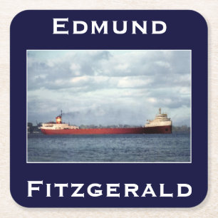 The Edmund Fitzgerald Square Paper Coaster