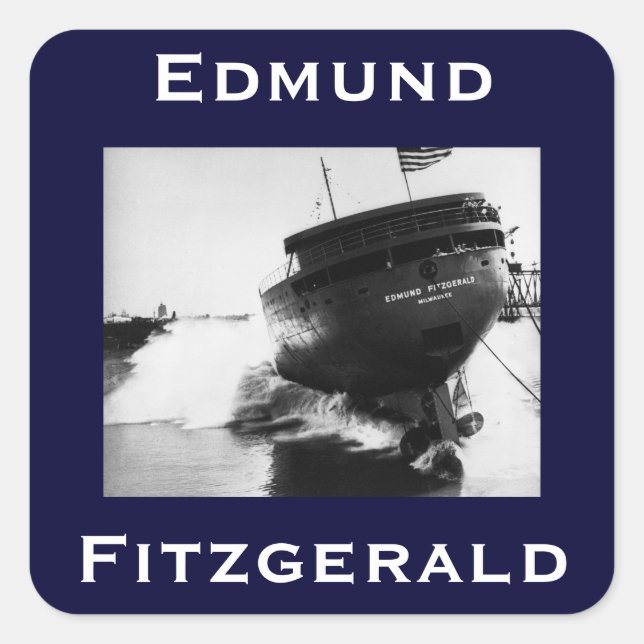 The Edmund Fitzgerald Square Sticker (Front)