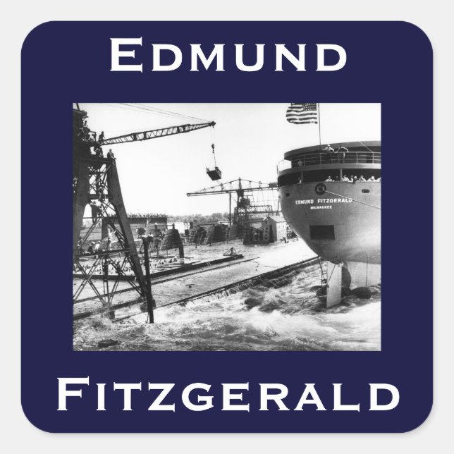 The Edmund Fitzgerald Square Sticker (Front)