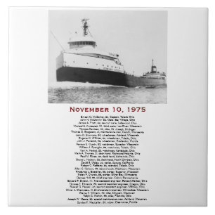 The Edmund Fitzgerald with Crew Names Tile