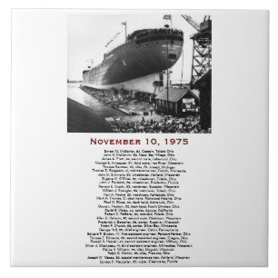 The Edmund Fitzgerald with Crew Names Tile