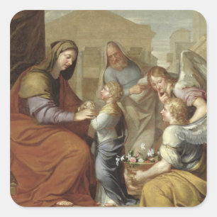 The Education of the Virgin, 1658 Square Sticker